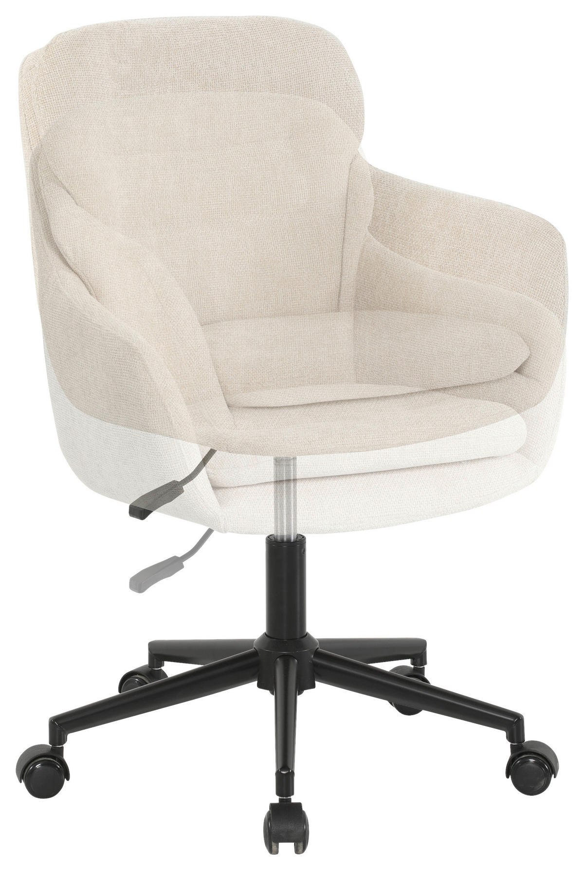 DREHSTUHL  in Chenille Schwarz, Beige  - Beige/Schwarz, MODERN, Textil/Metall (58/79/89/59cm) - Livetastic