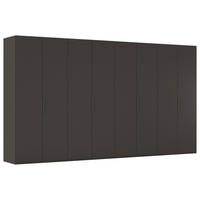 DREHTÜRENSCHRANK 400/223/61 cm,  in Graphitfarben, 8-türig  - Graphitfarben, Basics, Holzwerkstoff/Metall (400/223/61cm) - Novel