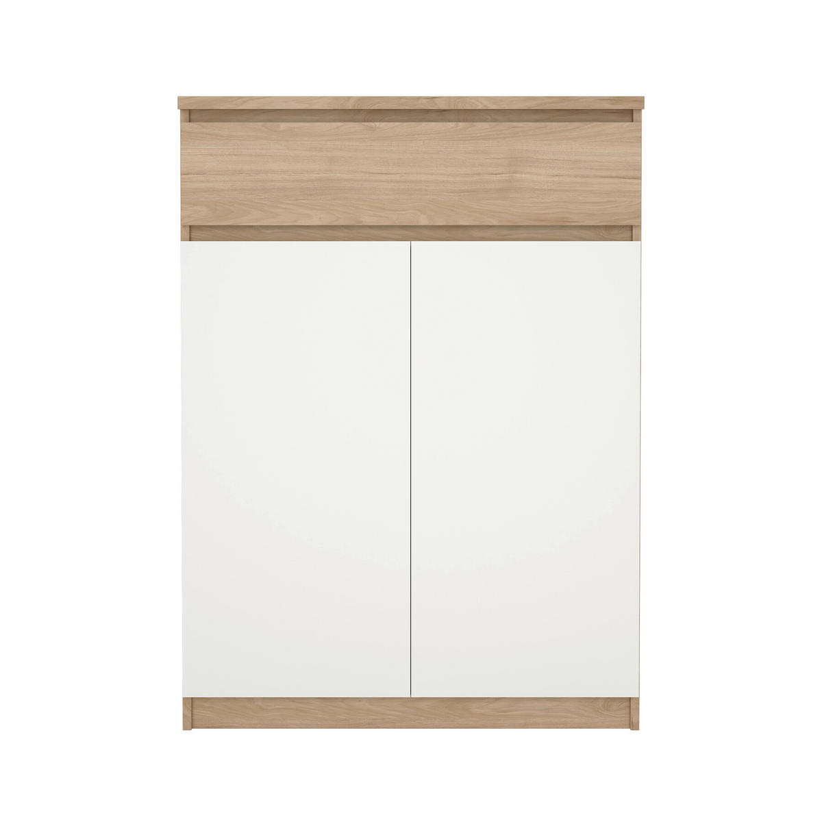SCHUHSCHRANK Weiß, Eichefarben  - Eichefarben/Weiß, Design, Holzwerkstoff (80,4/111,3/40cm) - Livetastic