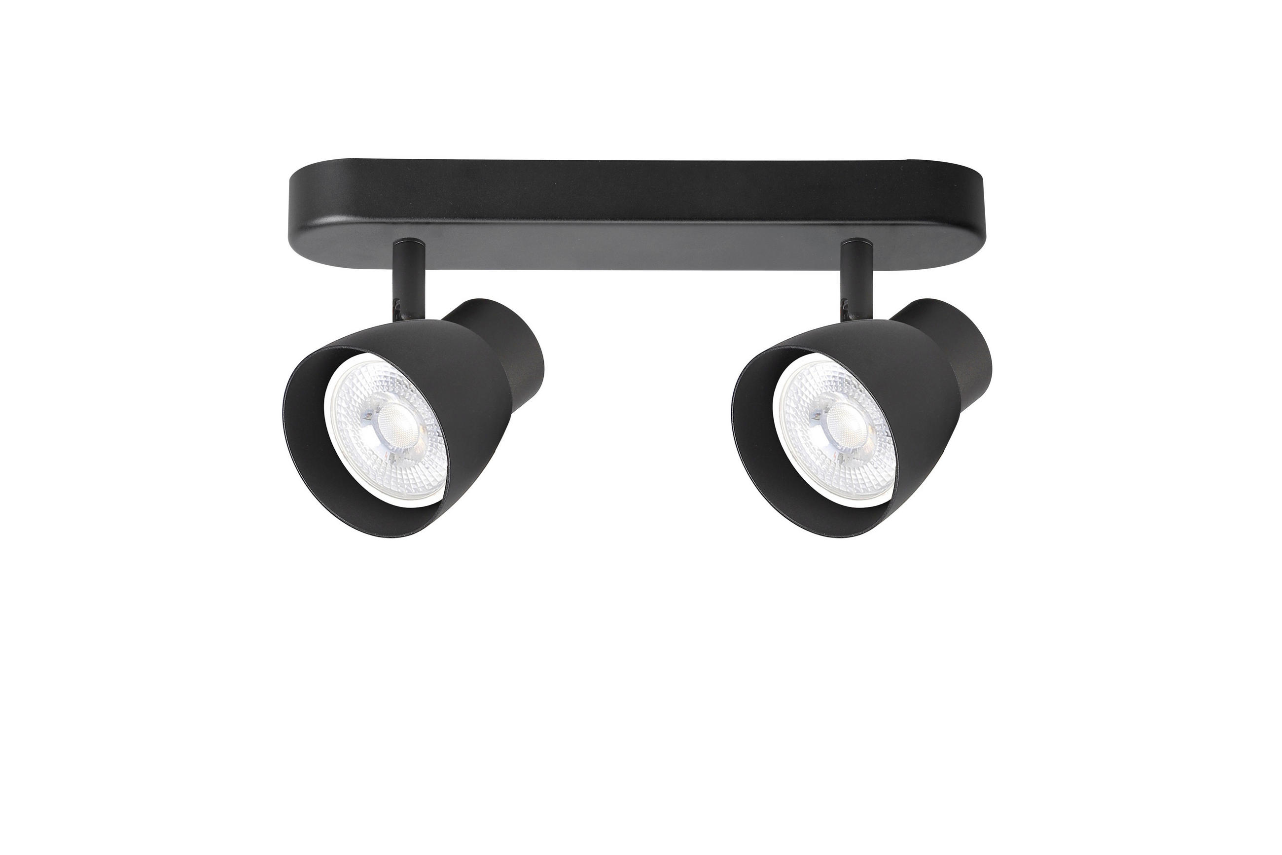 DECKENSTRAHLER Dravo 10.5/26/7 cm  - Schwarz, Design, Metall (10.5/26/7cm)