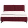 POLSTERBETT Matratze, Lattenrost, Topper Bordeaux 180/200 cm - Bordeaux/Schwarz, KONVENTIONELL, Leder/Holz (180/200cm) - Novel