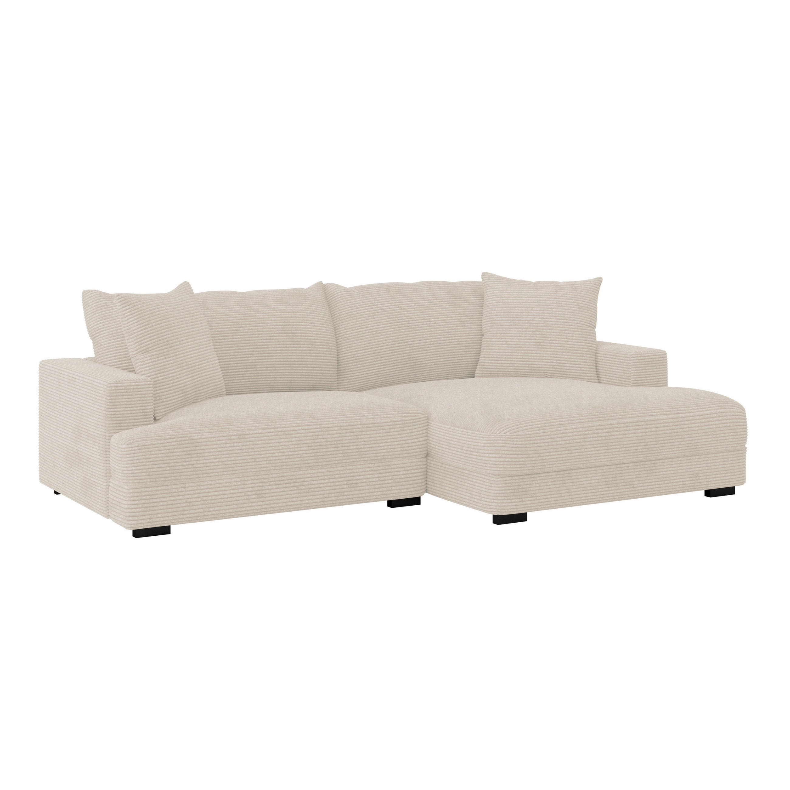 ECKSOFA Beige Cord  - Beige/Schwarz, MODERN, Textil (265/180cm) - P & B