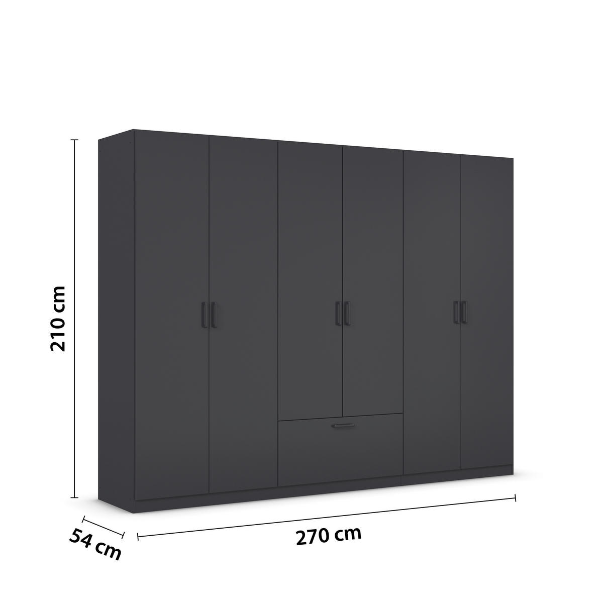 KLEIDERSCHRANK in Grau  - Grau, Basics, Holzwerkstoff/Metall (271/210/54cm) - Boxxx