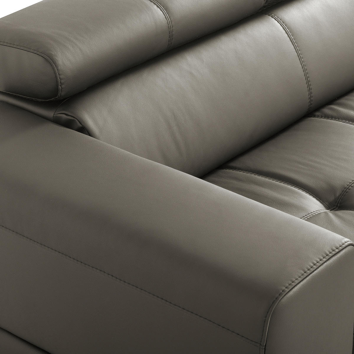 ECKSOFA  in Lederlook Echtleder Schlammfarben  - Schlammfarben/Schwarz, Design, Leder/Textil (247/173cm) - Livetastic