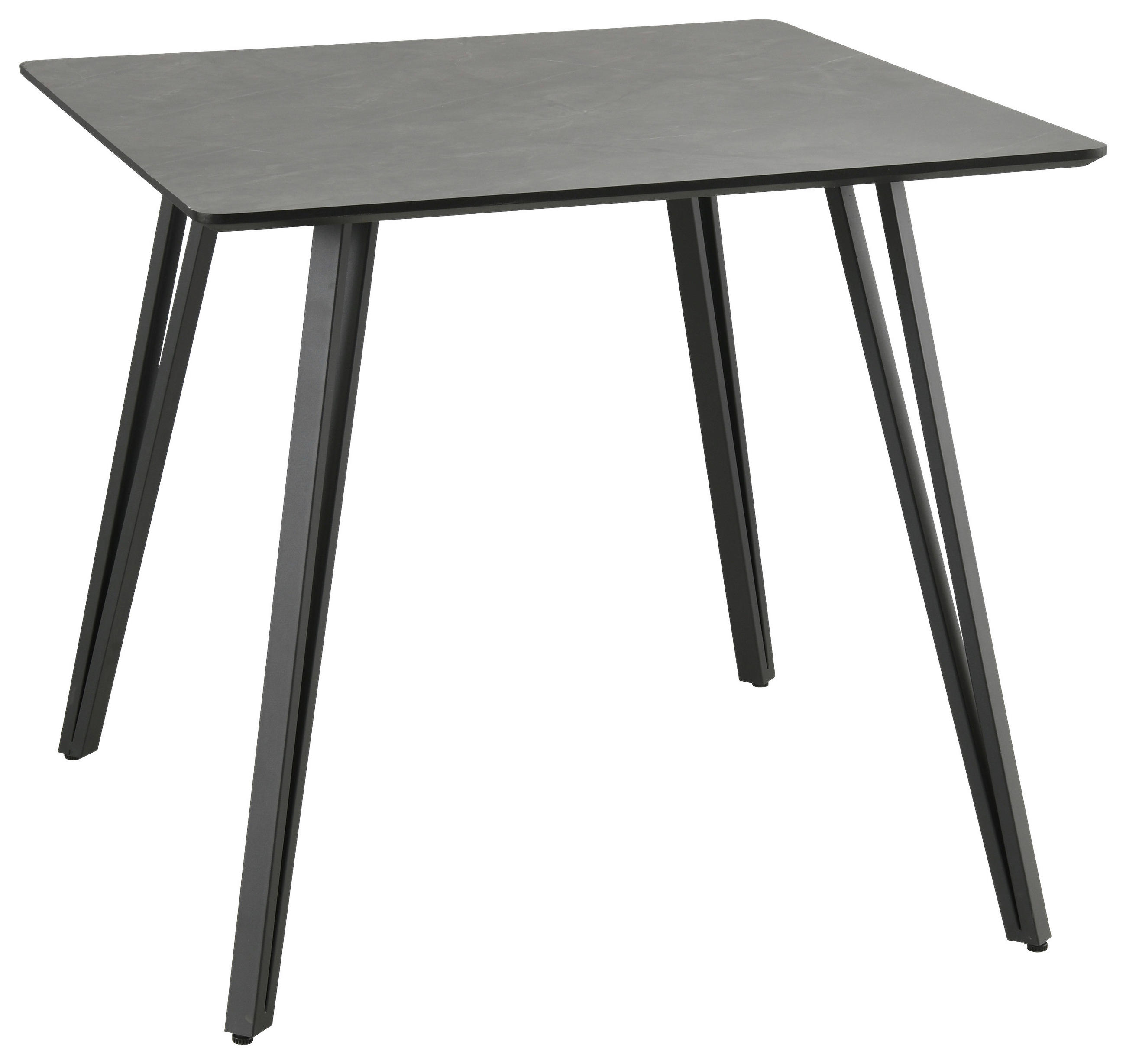 ESSTISCH in Metall, Holzwerkstoff 80/80/75 cm  - Schwarz/Grau, Design, Holzwerkstoff/Metall (80/80/75cm) - Boxxx