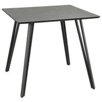 ESSTISCH in Metall, Holzwerkstoff 80/80/75 cm  - Schwarz/Grau, Design, Holzwerkstoff/Metall (80/80/75cm) - Boxxx
