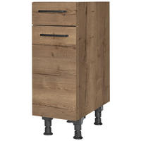 SCHUBKASTENUNTERSCHRANK 30/87/56 cm  in Eiche dunkel  - Eiche dunkel/Schwarz, MODERN, Holzwerkstoff/Metall (30/87/56cm) - Nobilia