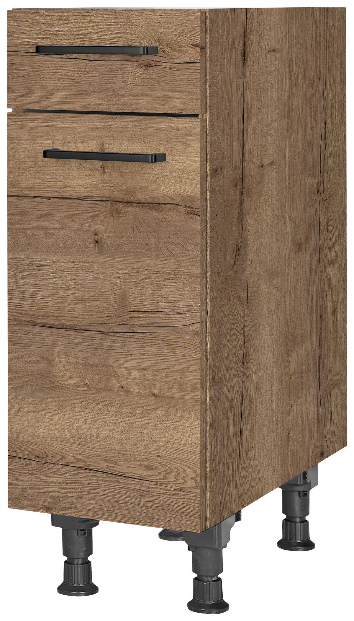 SCHUBKASTENUNTERSCHRANK 30/87/56 cm  in Eiche dunkel  - Eiche dunkel/Schwarz, MODERN, Holzwerkstoff/Metall (30/87/56cm) - Nobilia