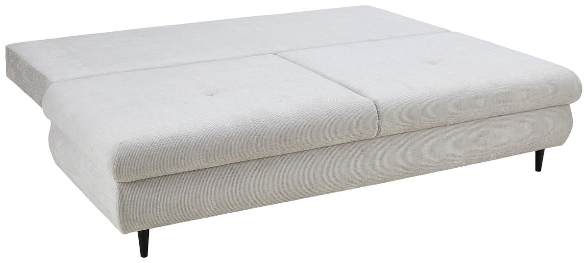 SCHLAFSOFA  mit Liegefunktion, Rücken echt Chenille Hellgrau  - Hellgrau/Schwarz, KONVENTIONELL, Holz/Textil (212/97/105cm) - Carryhome
