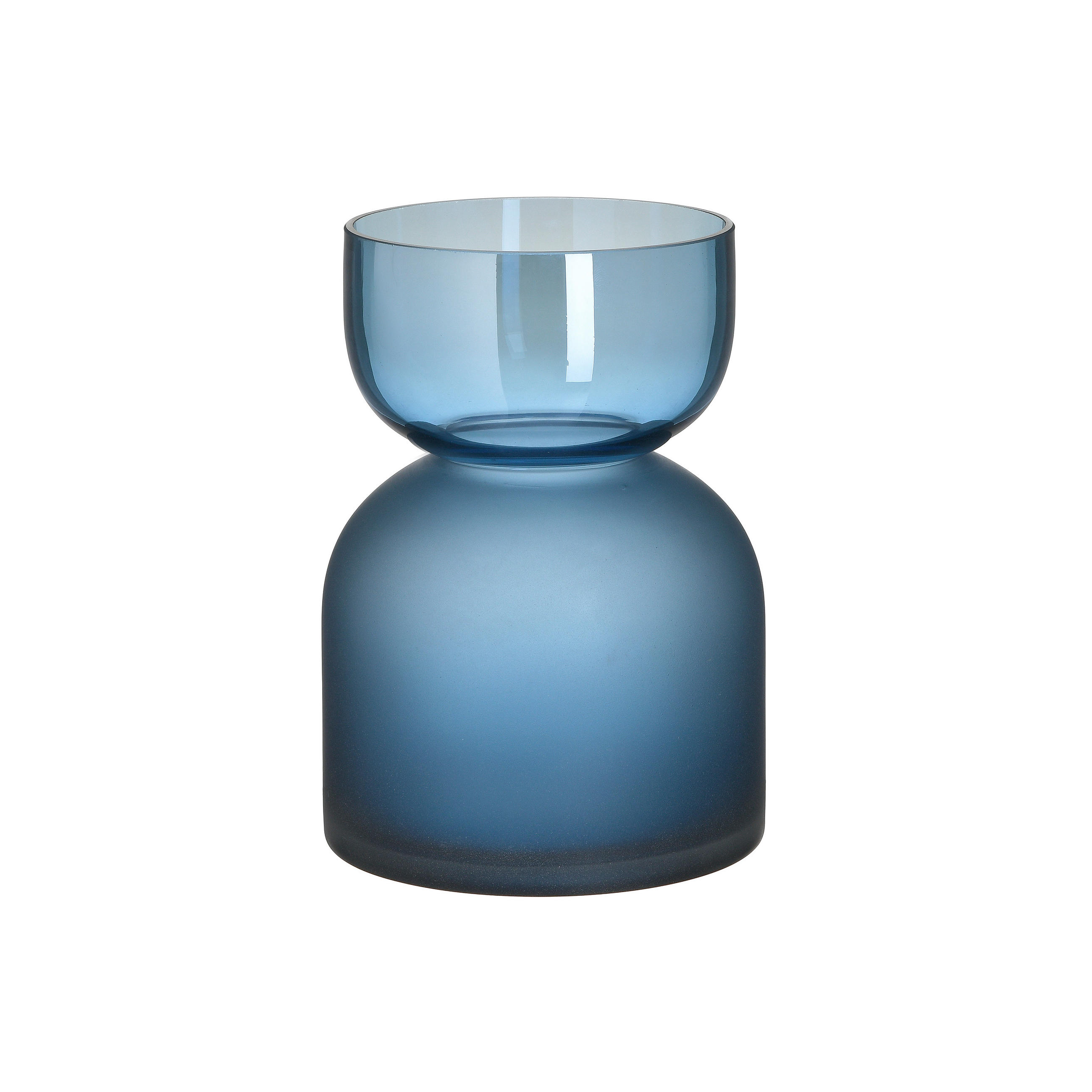 VASE 21 cm  - Blau, Trend, Glas (15/15/21cm)