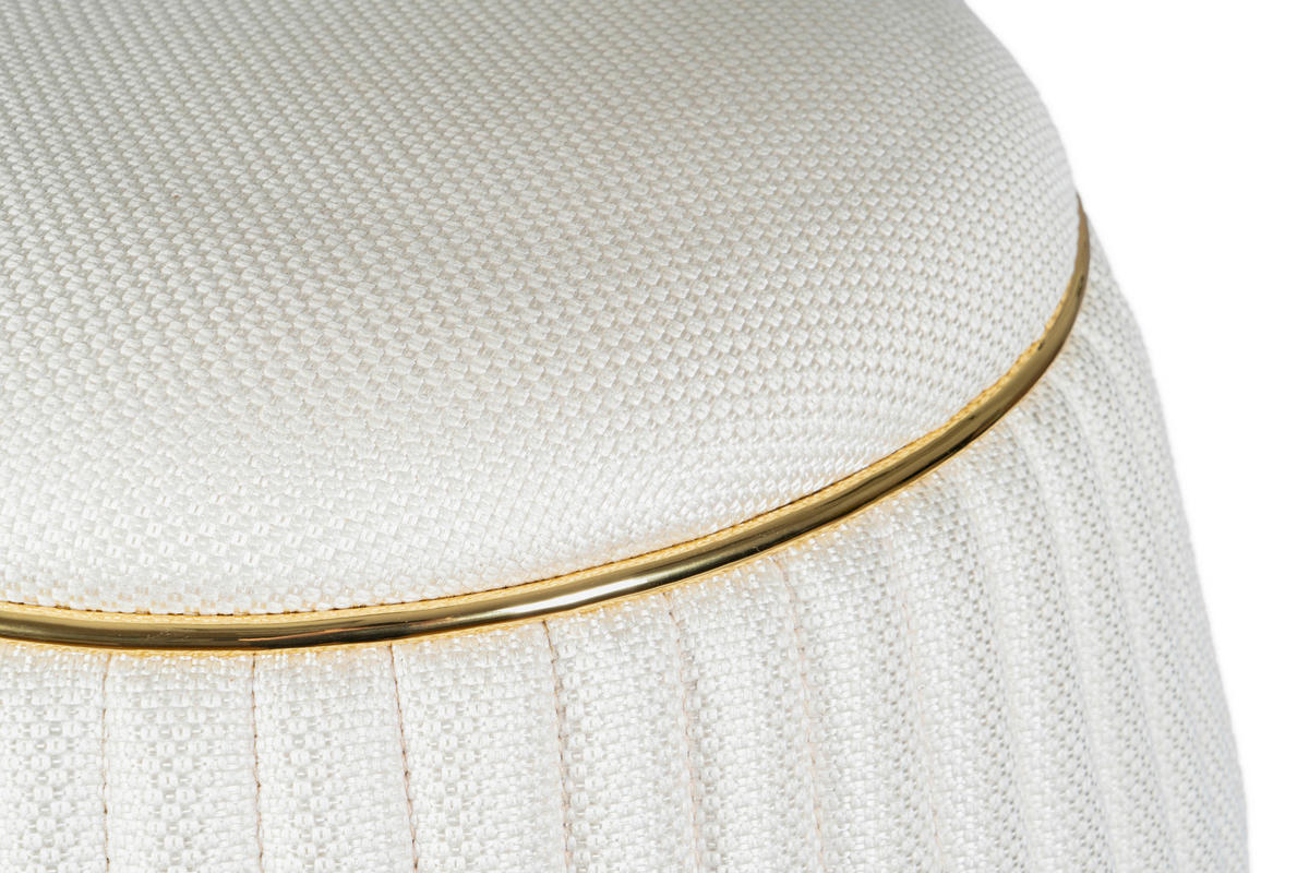 HOCKER Struktur Goldfarben, Beige  - Beige/Goldfarben, Design, Textil (51,5/53cm) - Kayoom