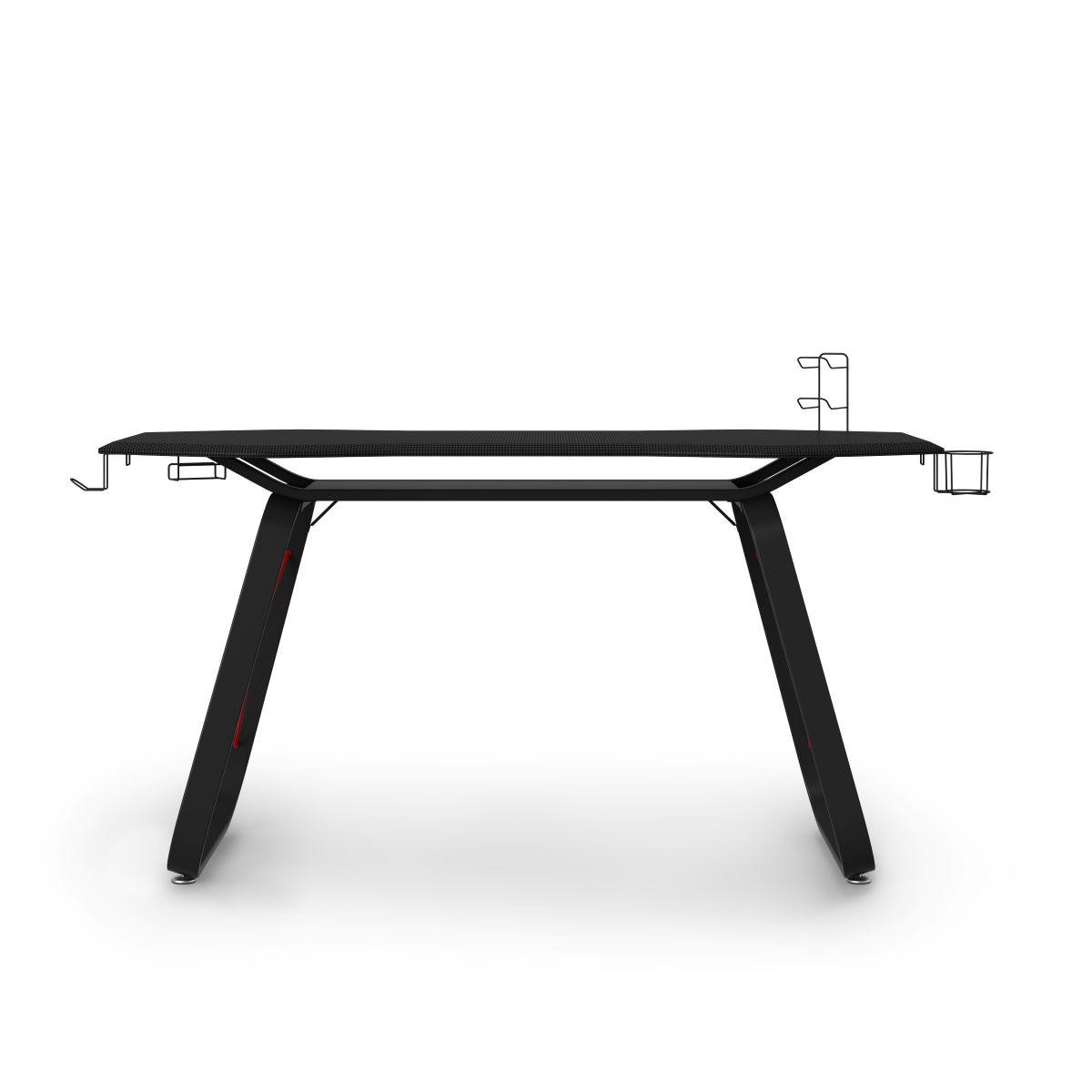 GAMINGTISCH 146/90/69 cm  in Schwarz  - Schwarz, Design, Holzwerkstoff/Metall (146/90/69cm) - MID.YOU