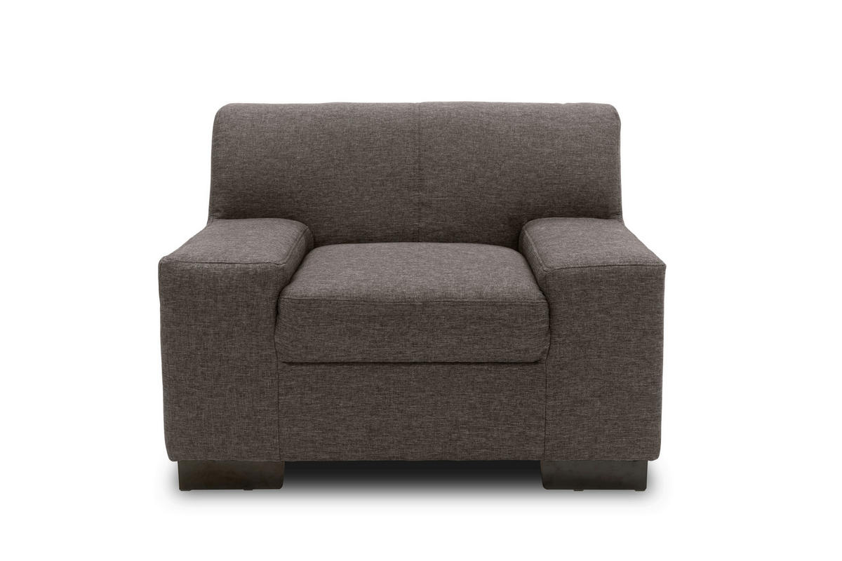 SESSEL in Webstoff Graubraun  - Wengefarben/Graubraun, Design, Holz/Textil (101/74/85cm) - MID.YOU