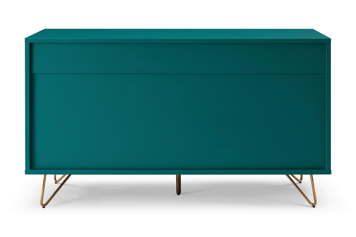 KOMMODE  in 120/70/40 cm  - Blau/Messingfarben, Design, Holzwerkstoff/Metall (120/70/40cm) - Livetastic