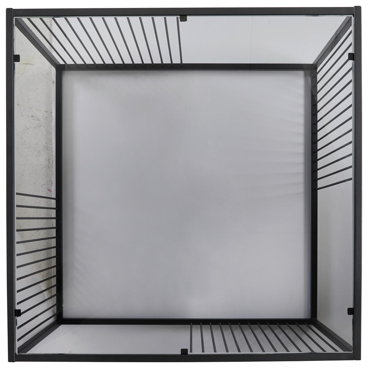 COUCHTISCH in Metall, Glas 75/75/42 cm  - Schwarz/Grau, Design, Glas/Metall (75/75/42cm) - Livetastic