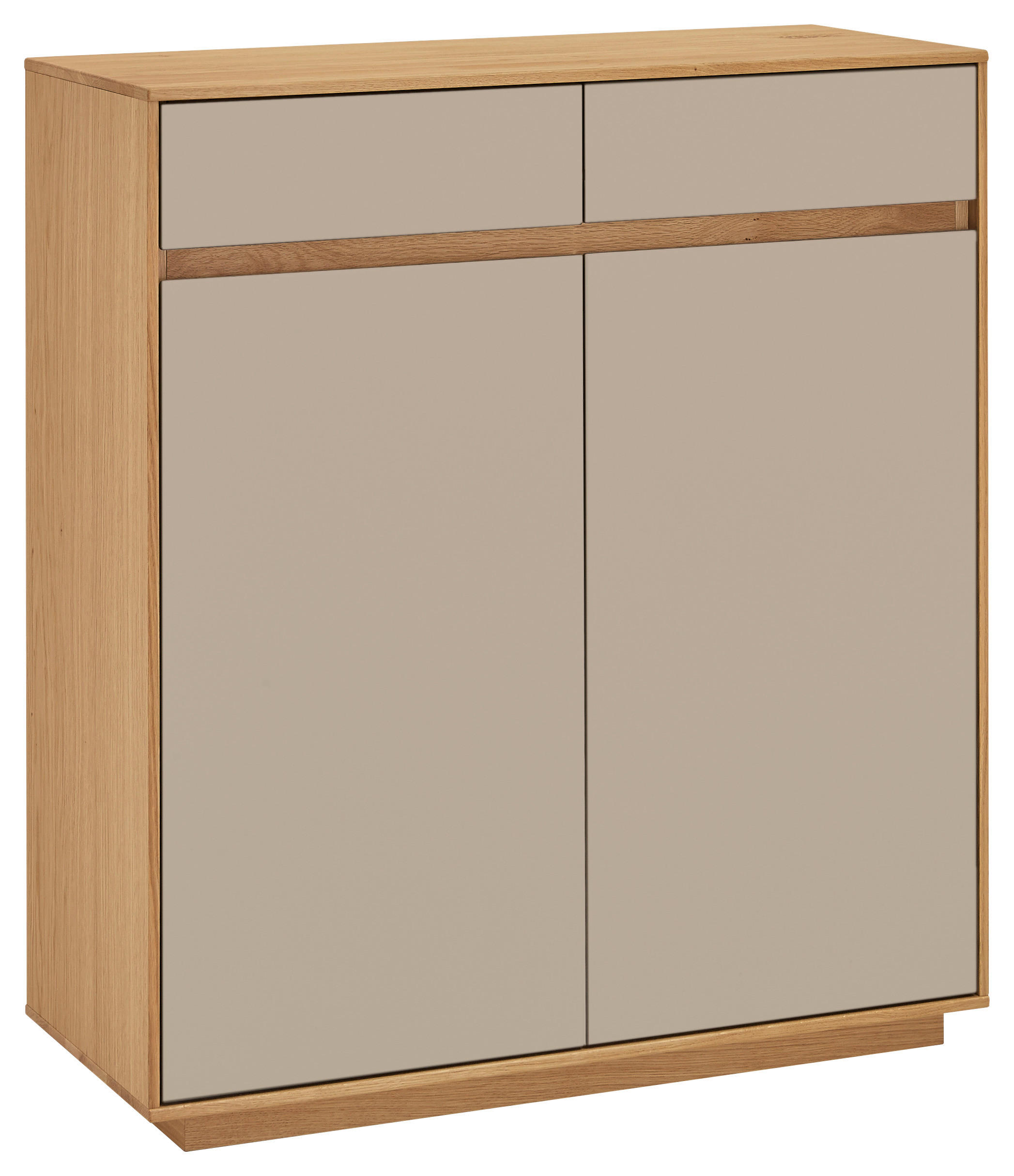 SCHUHSCHRANK Eiche teilmassiv Sandfarben, Eiche Bianco - Sandfarben/Eiche Bianco, Design, Holz (86/103/37cm)