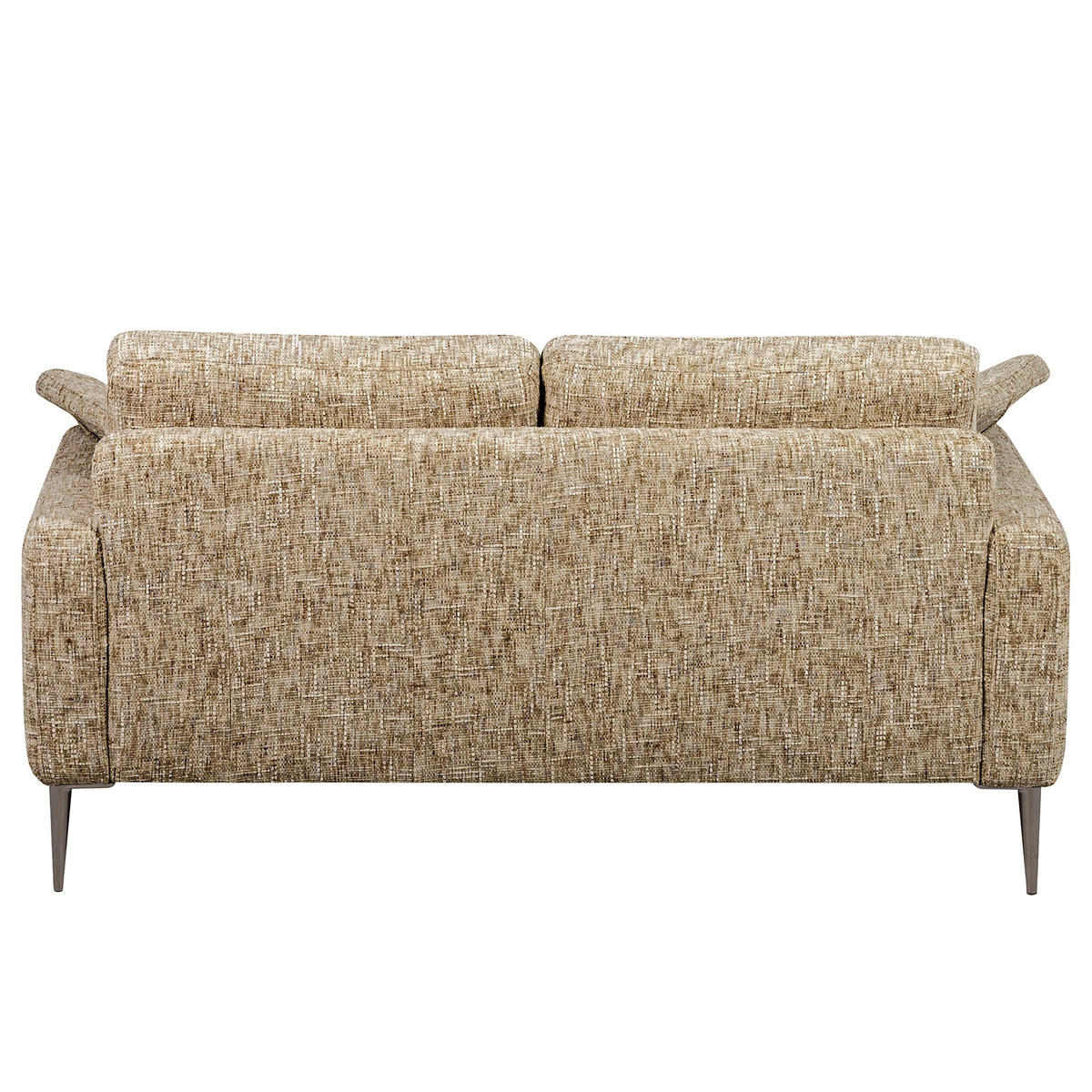 2-SITZER-SOFA Webstoff Hellbraun  - Hellbraun/Schwarzchrom, Design, Textil/Metall (157/85/92cm) - Livetastic