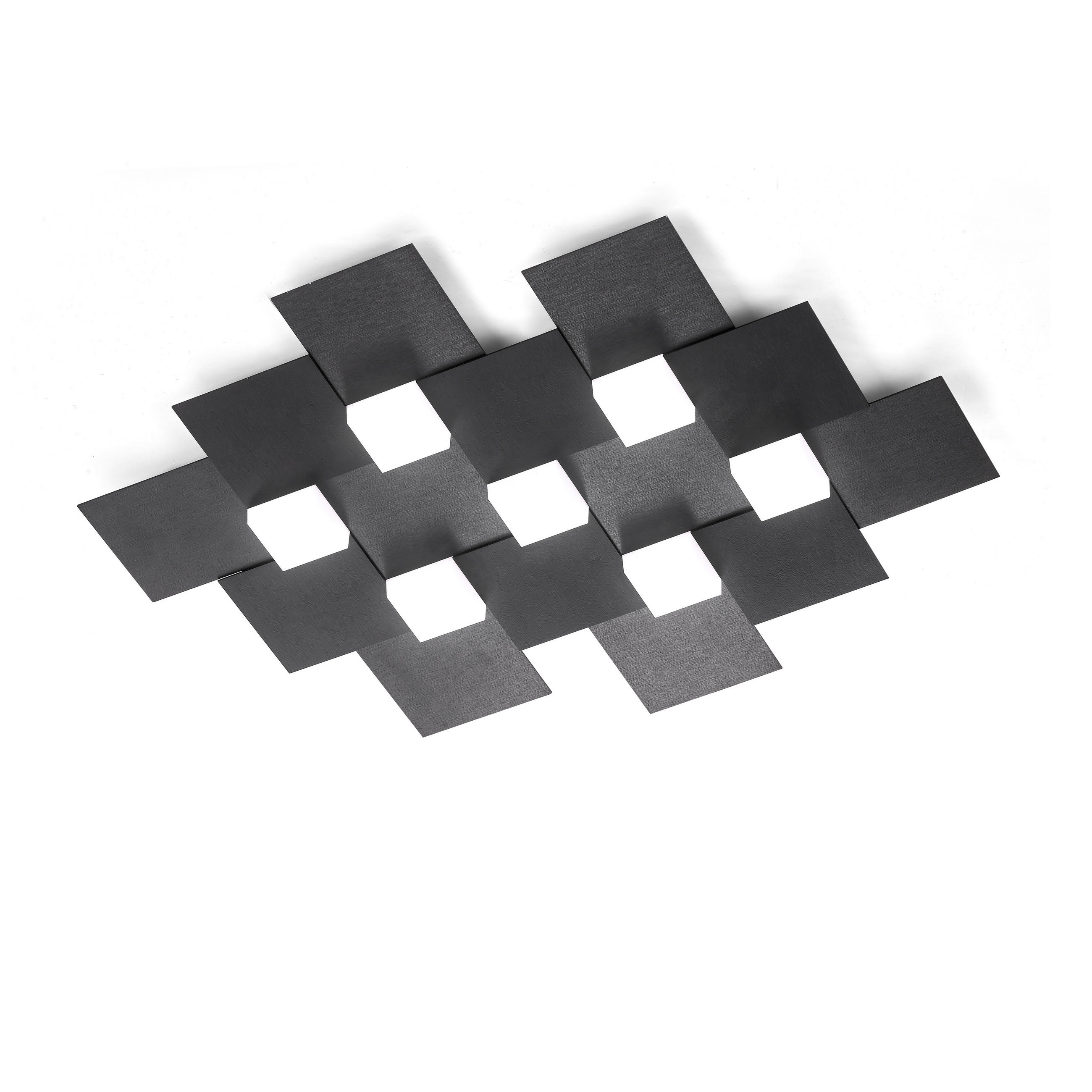 LED-DECKENLEUCHTE Creo 61/7/50 cm  - Schwarz/Weiß, Design, Kunststoff/Metall (61/7/50cm) - Grossmann