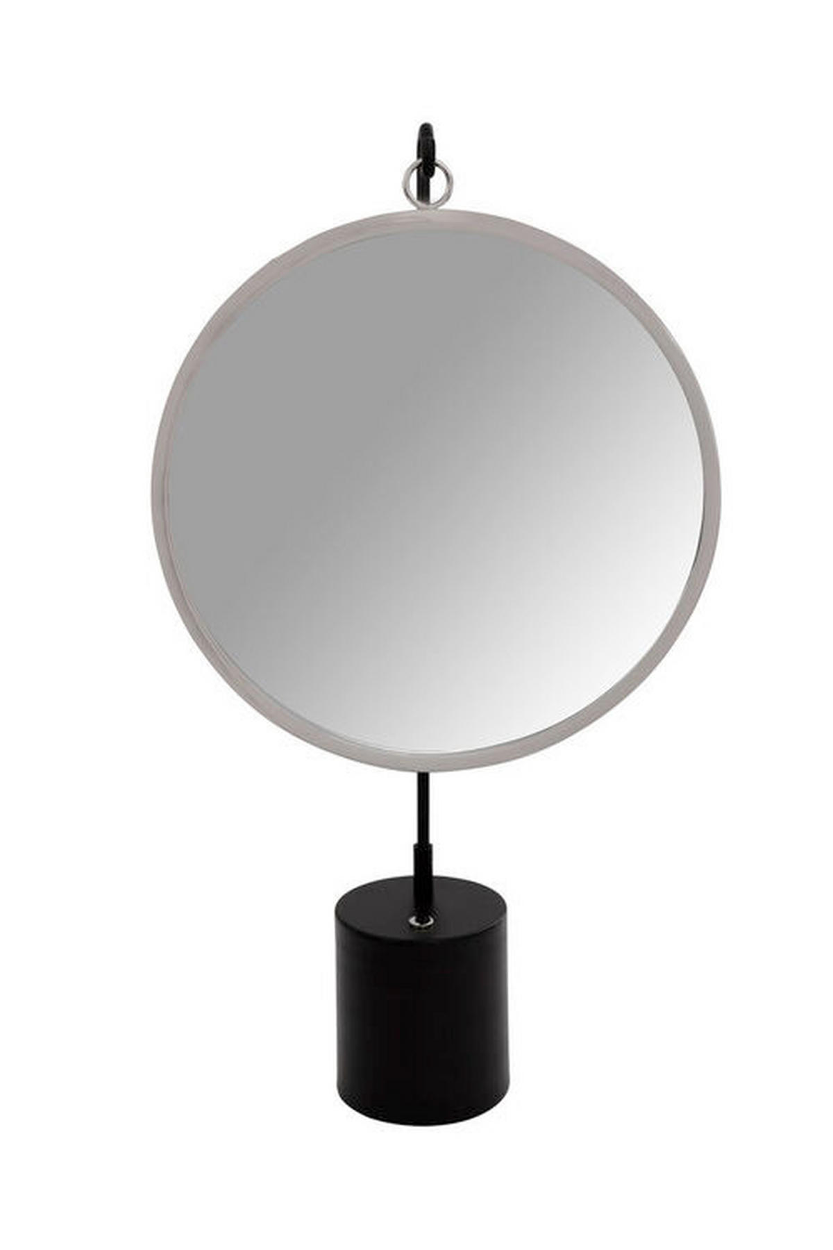 SCHMINKSPIEGEL  - Silberfarben/Schwarz, LIFESTYLE, Glas/Metall (41/75/14cm) - Kayoom