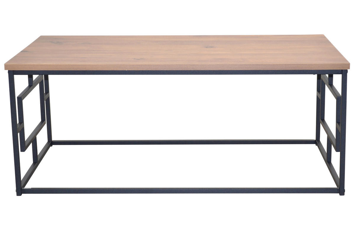 COUCHTISCH 60/100/40 cm rechteckig Schwarz, Eichefarben  - Eichefarben/Schwarz, Design, Holzwerkstoff/Metall (60/100/40cm) - MID.YOU