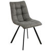 STUHL Leinenoptik Dunkelgrau, Schwarz  - Dunkelgrau/Schwarz, Design, Textil/Metall (47/61/86cm) - Xora