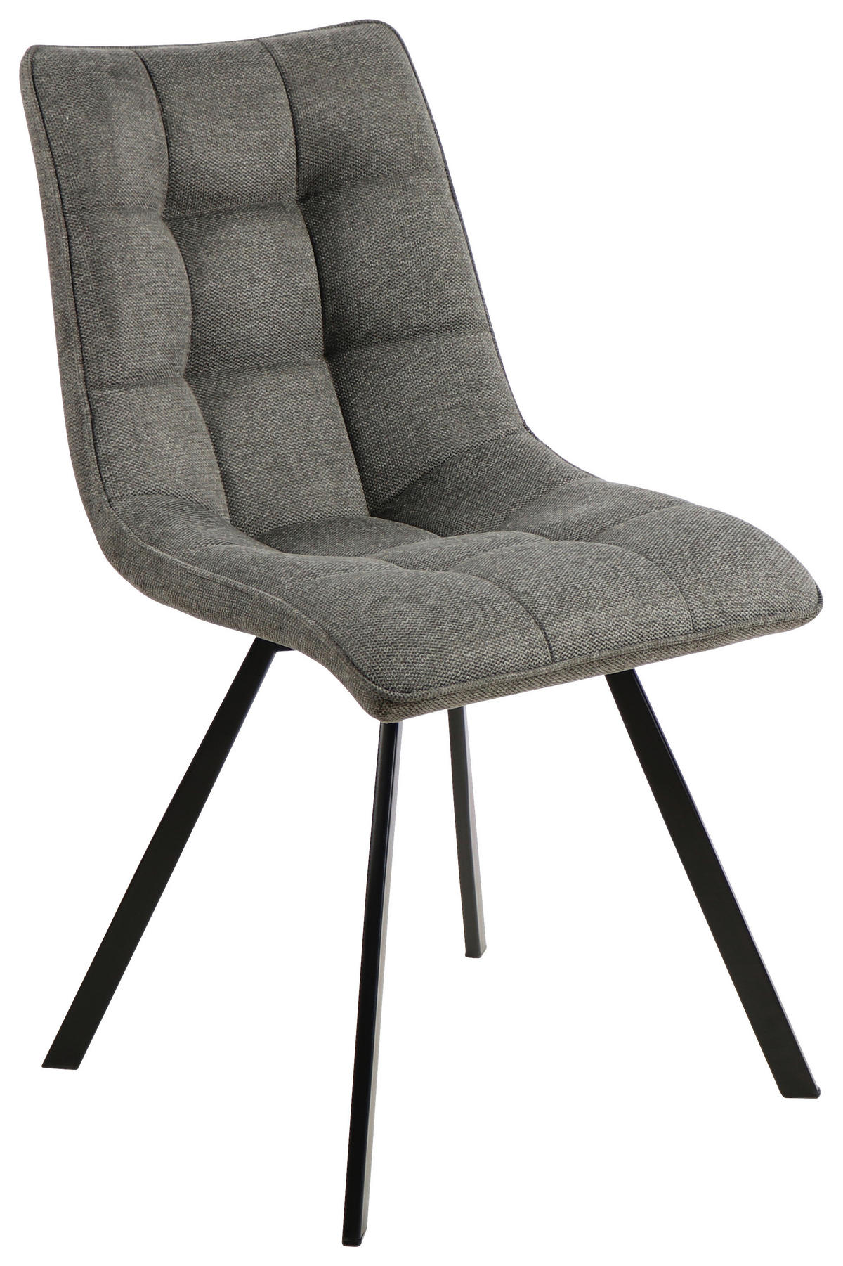 STUHL Leinenoptik Dunkelgrau, Schwarz  - Dunkelgrau/Schwarz, Design, Textil/Metall (47/61/86cm) - Xora