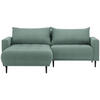 ECKSOFA in Flachgewebe Grün  - Schwarz/Grün, Design, Holz/Textil (160/215cm) - Stylife