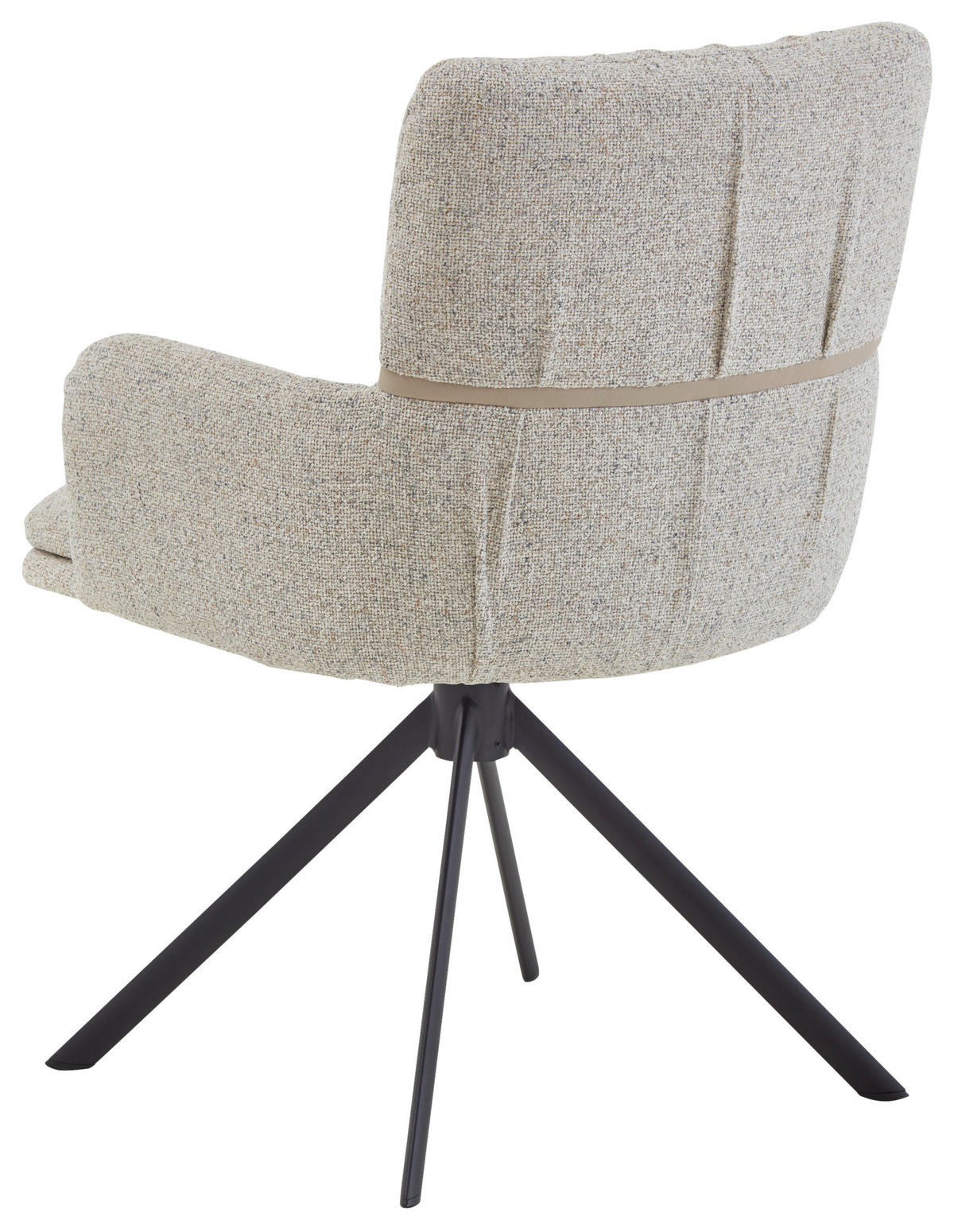 ARMLEHNSTUHL  Typenauswahl, Sitzfläche 360° drehbar, inklusive Armlehnen, Gestellauswahl, automatische Rückholfunktion Mikrofaser  Naturfarben  - Schwarz/Naturfarben, Design, Textil/Metall (61/86/63cm) - Valdera