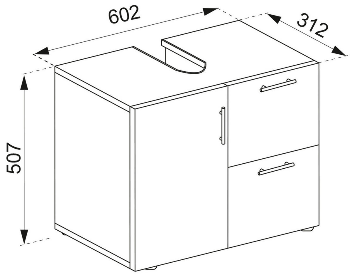 TVÄTTSTÄLLSUNDERSKÅP 61/51/32 cm  - honungsek/vit, Modern, trämaterial/plast (61/51/32cm) - MID.YOU