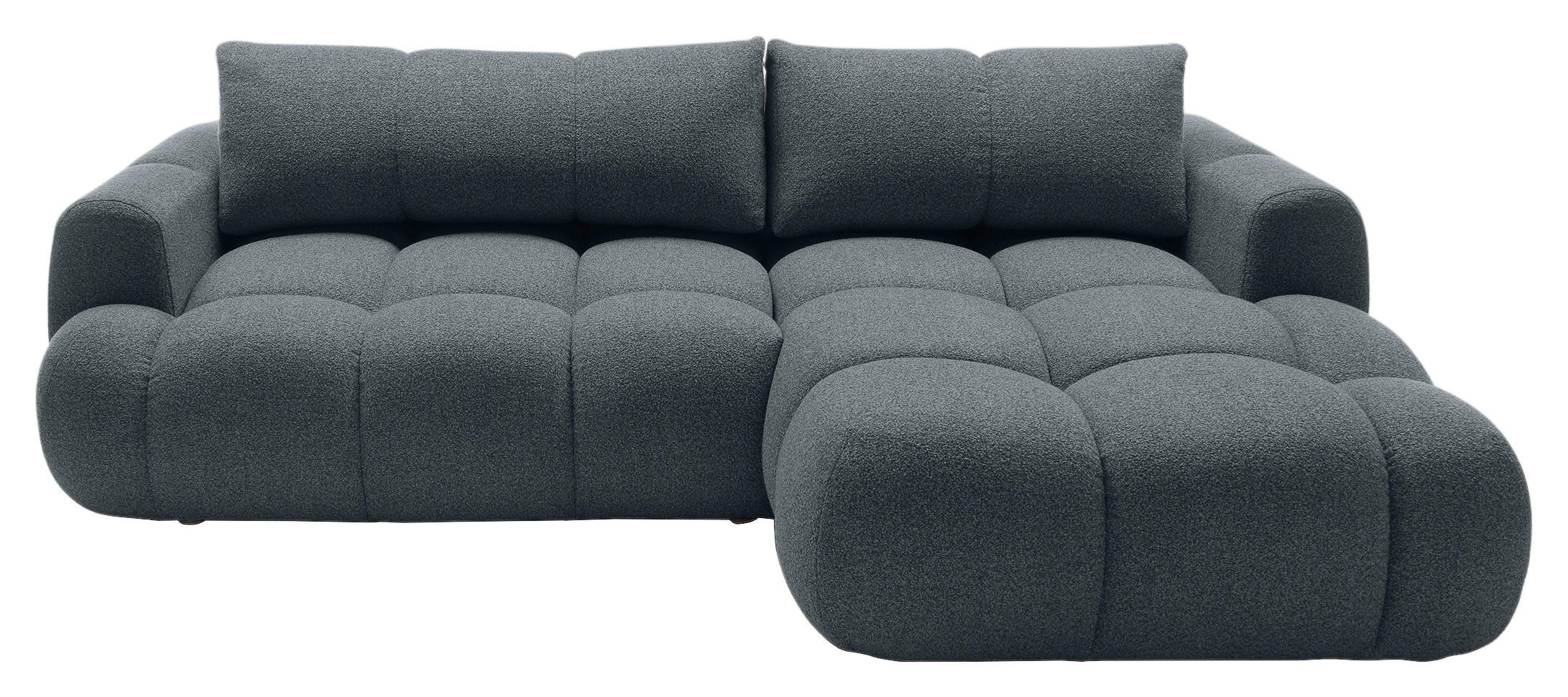 ECKSOFA Graphitfarben Struktur  - Schwarz/Graphitfarben, KONVENTIONELL, Kunststoff/Textil (272/172cm) - Carryhome