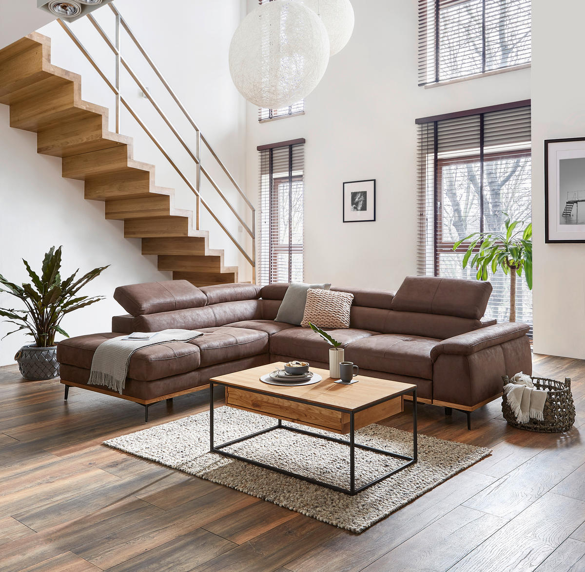 COUCHTISCH in Holz 100/60/41,5 cm  - Eichefarben/Schwarz, Design, Holz/Metall (100/60/41,5cm) - Novel
