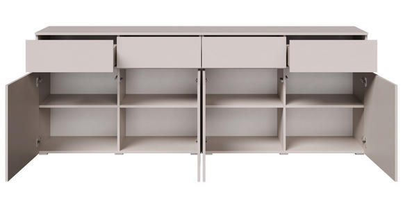 SIDEBOARD  220/80/40 cm 4 Schublade(n)  - Kaschmir/Silberfarben, Design, Holzwerkstoff/Kunststoff (220/80/40cm) - Xora