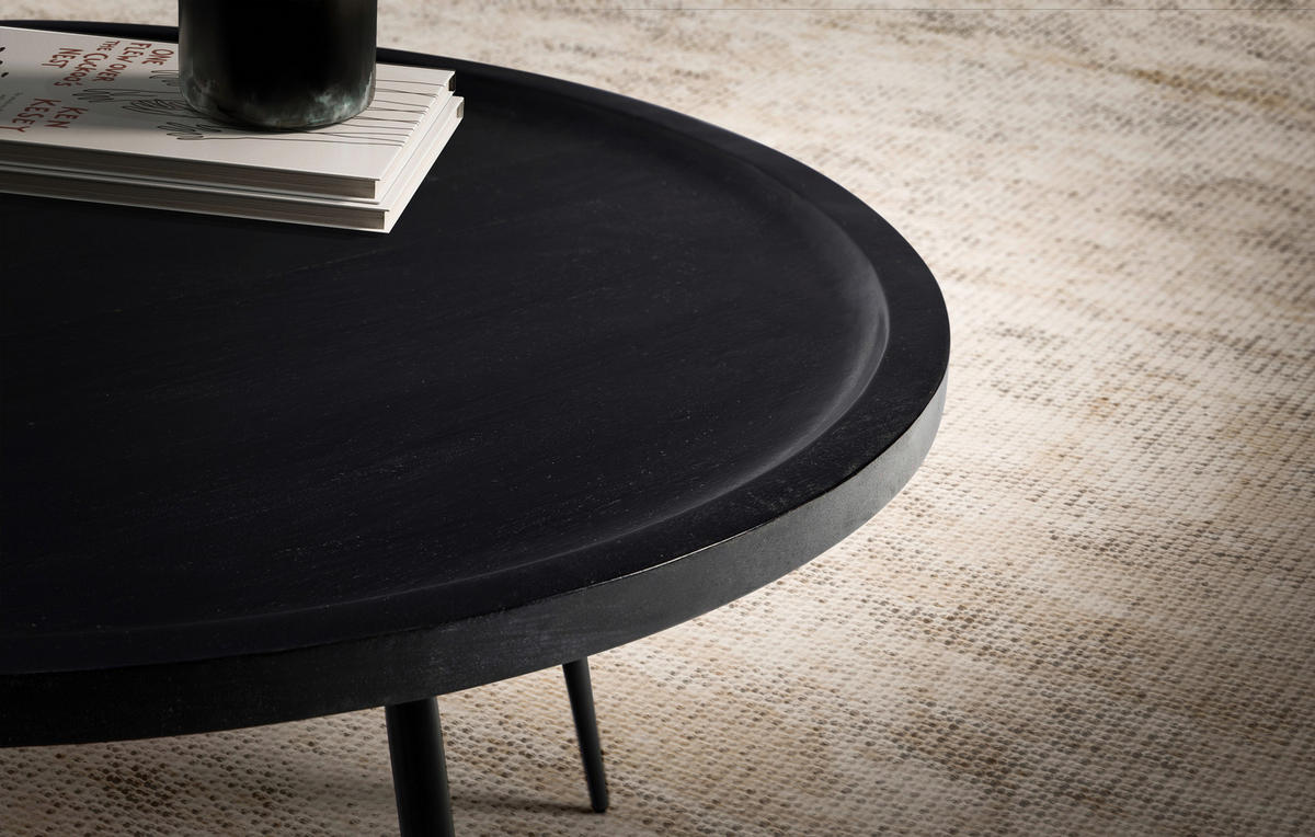 COUCHTISCH in Holz 75/75/38 cm  - Schwarz, Design, Holz/Metall (75/75/38cm) - MID.YOU