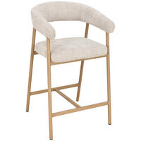 BARHOCKER Chenille Eichefarben, Beige Eisen Pappel Sperrholz  - Eichefarben/Beige, MODERN, Holz/Textil (53/93/55cm) - Livetastic