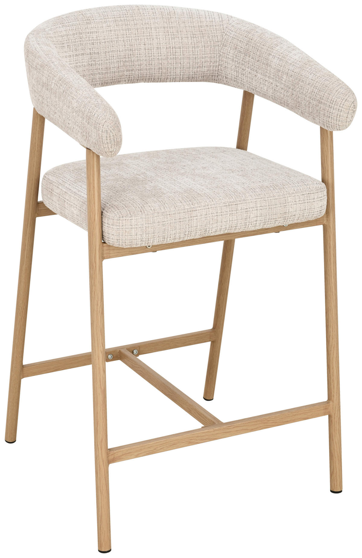 BARHOCKER in Eichefarben, Beige  - Eichefarben/Beige, MODERN, Holz/Textil (53/93/55cm) - Livetastic