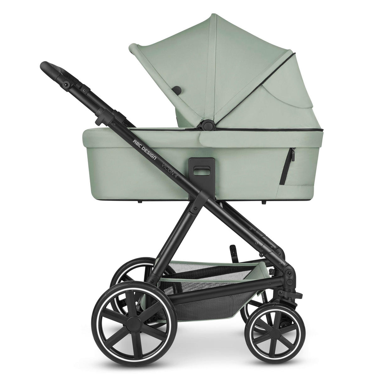 KINDERWAGENSET  Vicon 4  Pine  - Pastellgrün/Schwarz, Basics, Textil/Metall (91/61/110cm) - ABC Design