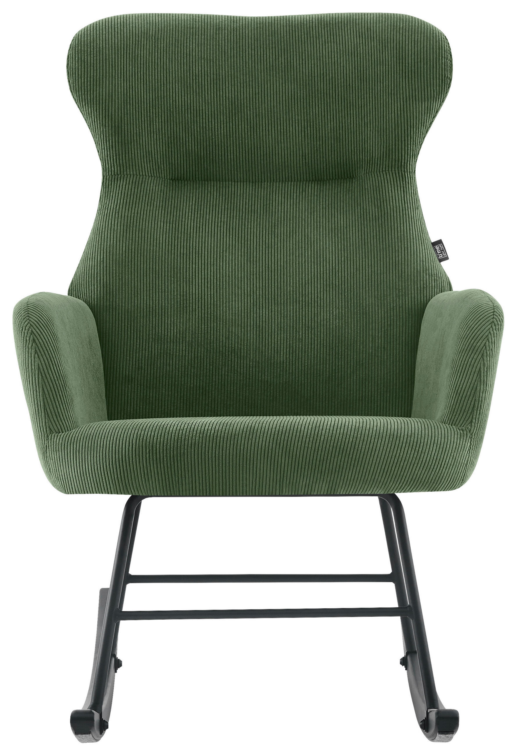 SCHAUKELSESSEL in Cord Grün  - Schwarz/Grün, Design, Holz/Textil (65/97/94cm) - Ti'me