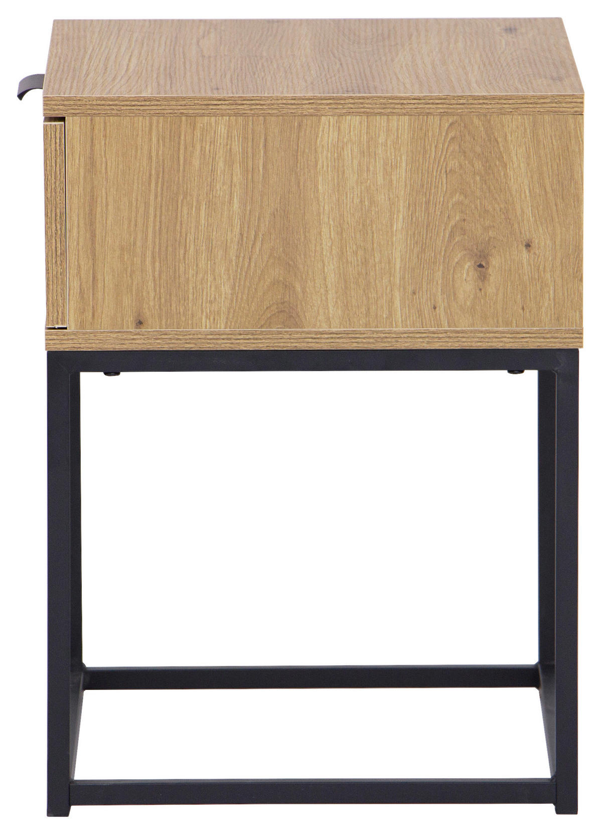 NACHTSCHRANK 42,5/52/38,5 cm  - Eichefarben/Schwarz, KONVENTIONELL, Holzwerkstoff/Metall (42,5/52/38,5cm) - Boxxx