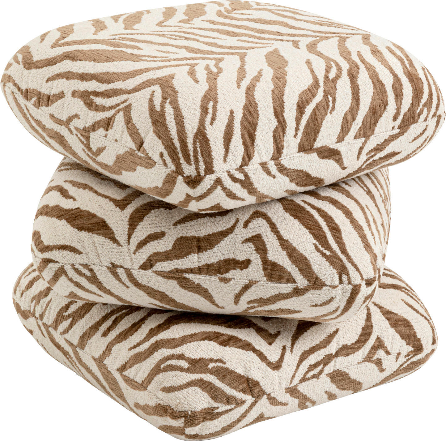 HOCKER Pepino Webstoff Weiß, Hellbraun  - Hellbraun/Weiß, Design, Textil (45/45/45cm) - Kare-Design
