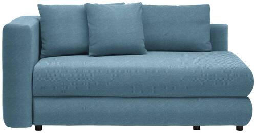 RÉCAMIERE Blau Flachgewebe  - Blau/Schwarz, Design, Kunststoff/Textil (171/71-88/93cm) - Cantus