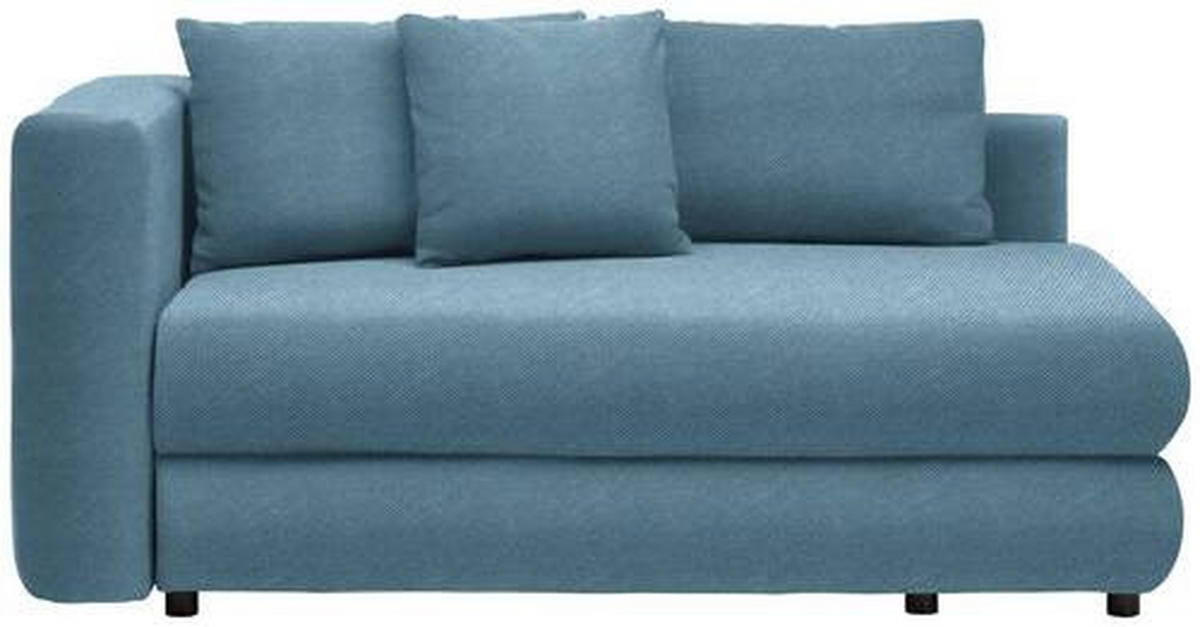 RÉCAMIERE Blau Flachgewebe  - Blau/Schwarz, Design, Kunststoff/Textil (171/71-88/93cm) - Cantus