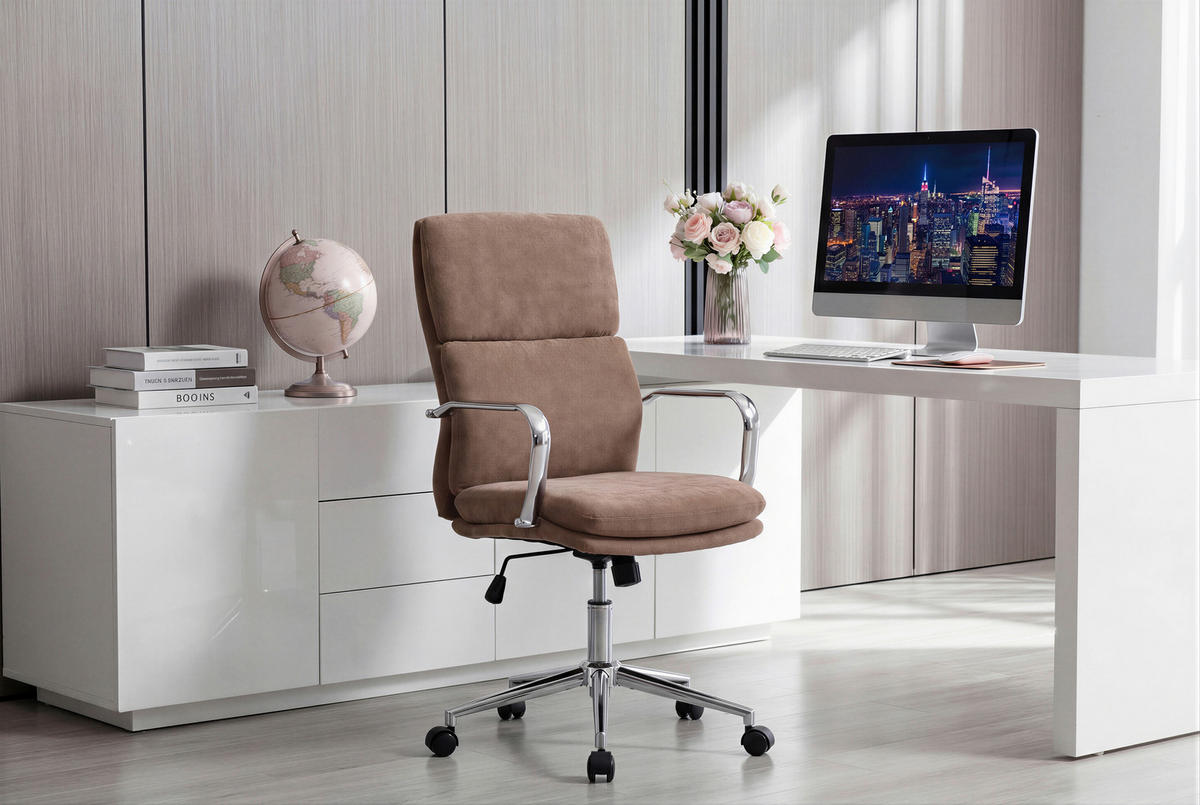 FORGÓSZÉK  zsenília barna  - krómszínű/barna, Modern, műanyag/textil (56/100-110/65,5cm) - Livetastic