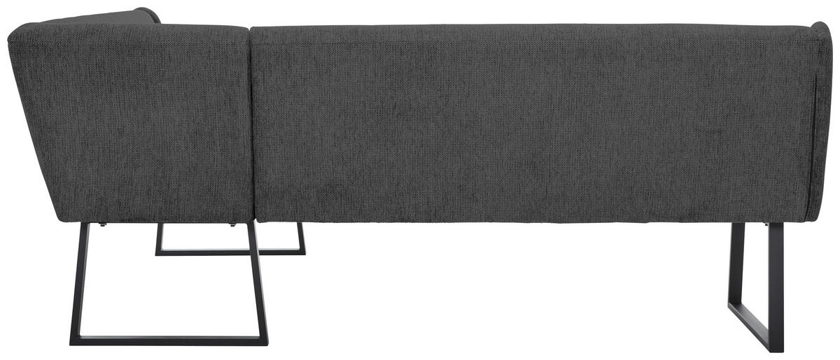 ECKBANK 237/159 cm Webstoff Schwarz, Dunkelgrau   - Dunkelgrau/Schwarz, Design, Textil/Metall (237/159cm) - Novel