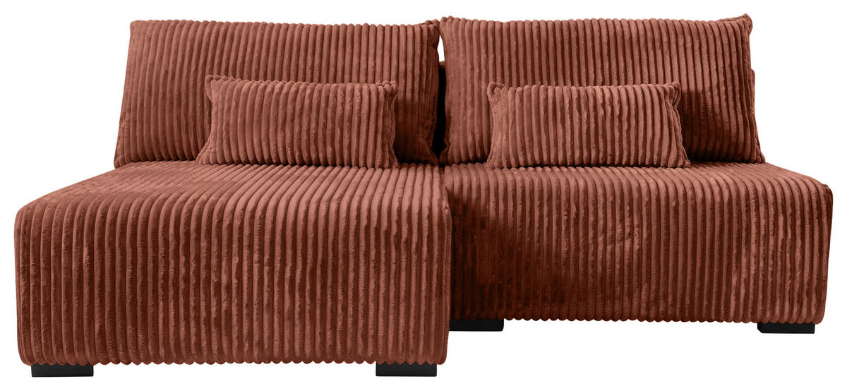 ECKSOFA  in Cord Bronzefarben  146/210 cm  - Schwarz/Bronzefarben, MODERN, Holz/Textil (146/210cm) - Carryhome