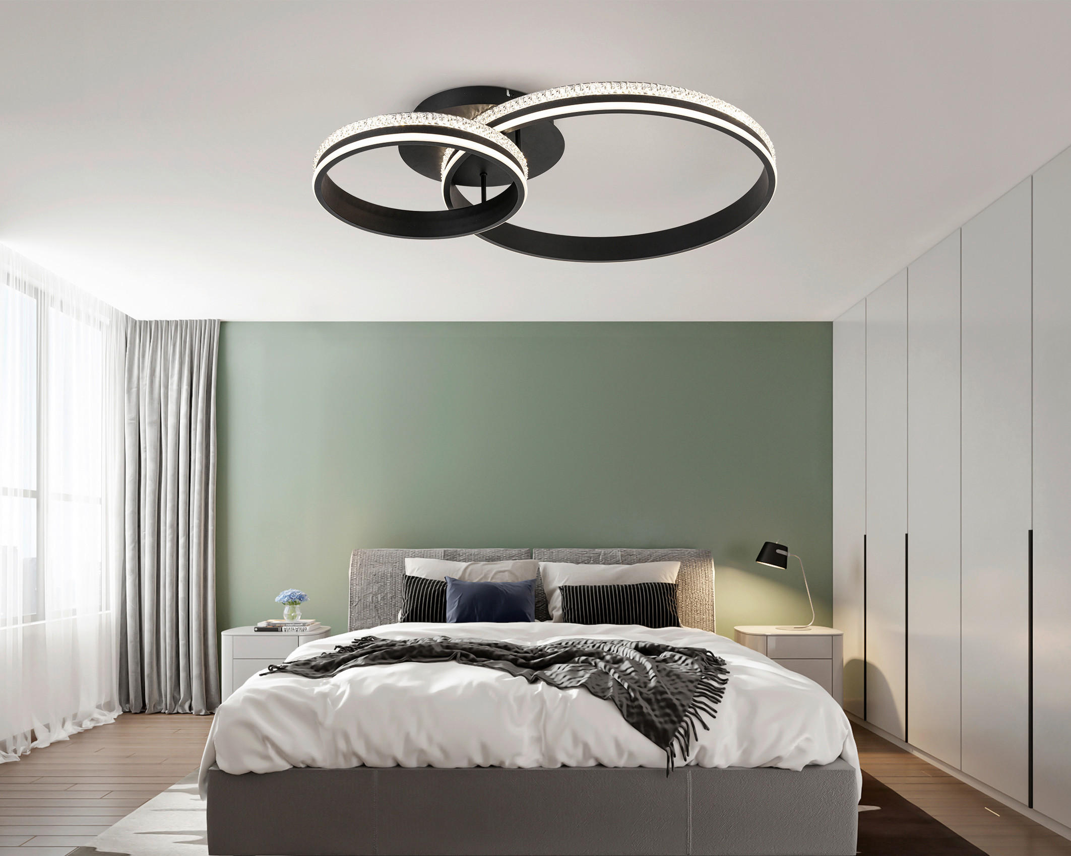 STROPNA LED-SVETILKA   40 W/5200 lm/4000 K/220-240 V/ - črna, Basics, kovina/umetna masa (70/50/13,5cm) - Ambiente