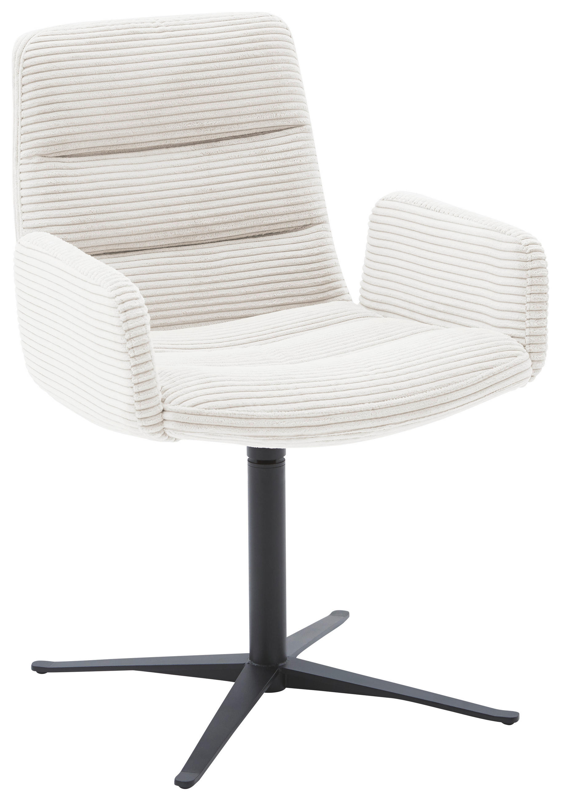 ARMLEHNSTUHL  in Cord  - Schwarz/Weiß, Design, Textil/Metall (61/88/66cm) - Dieter Knoll