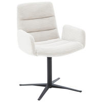 ARMLEHNSTUHL  in Cord  - Weiss/Schwarz, Design, Textil/Metall (61/88/66cm) - Dieter Knoll