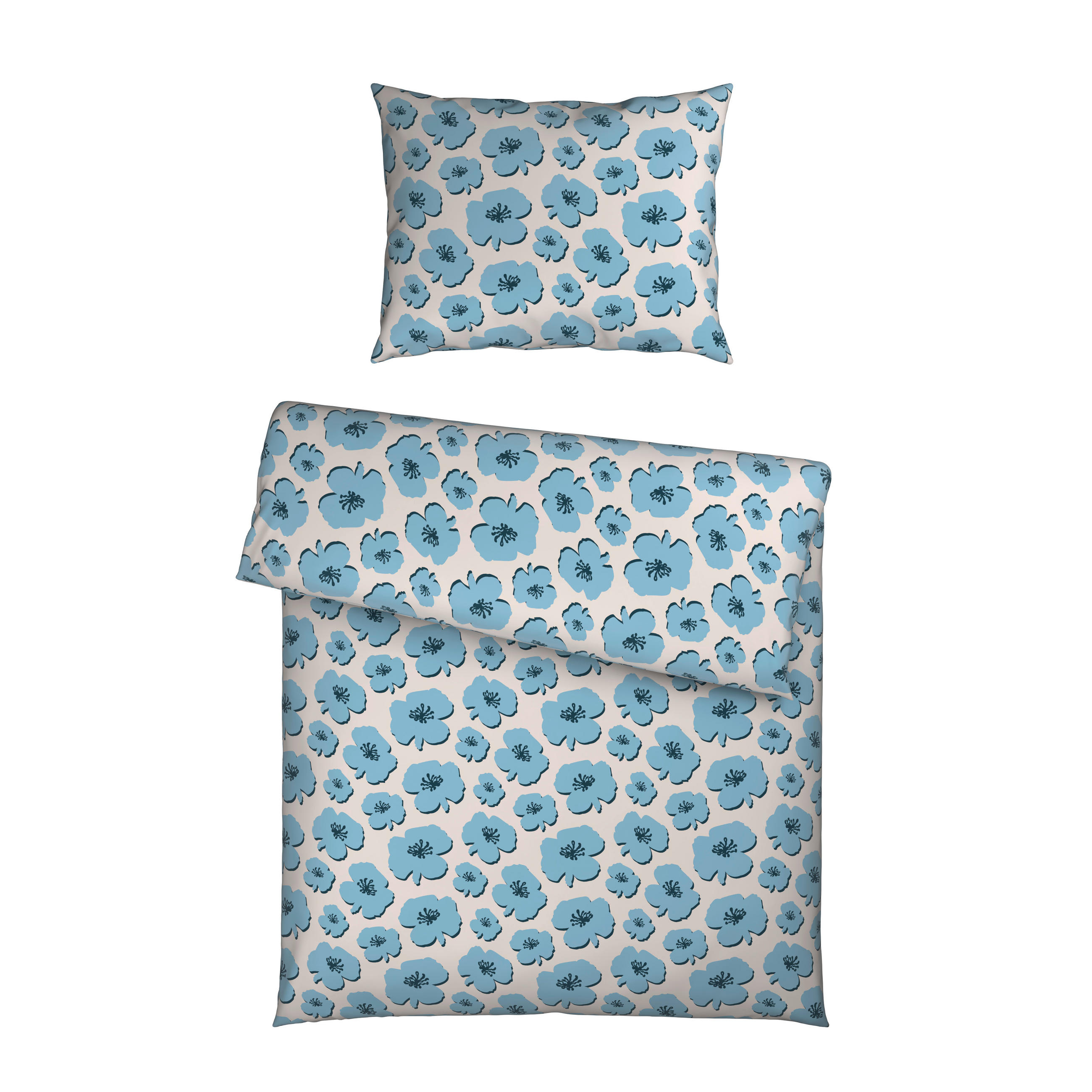 BETTWÄSCHE Satin 140/200 cm  - Blau/Multicolor, KONVENTIONELL, Textil (140/200cm) - Esposa