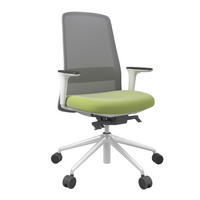 DREHSTUHL Lederlook Grau, Grün, Weiß  - Weiß/Grau, MODERN, Kunststoff/Textil (70/103-115/70cm)