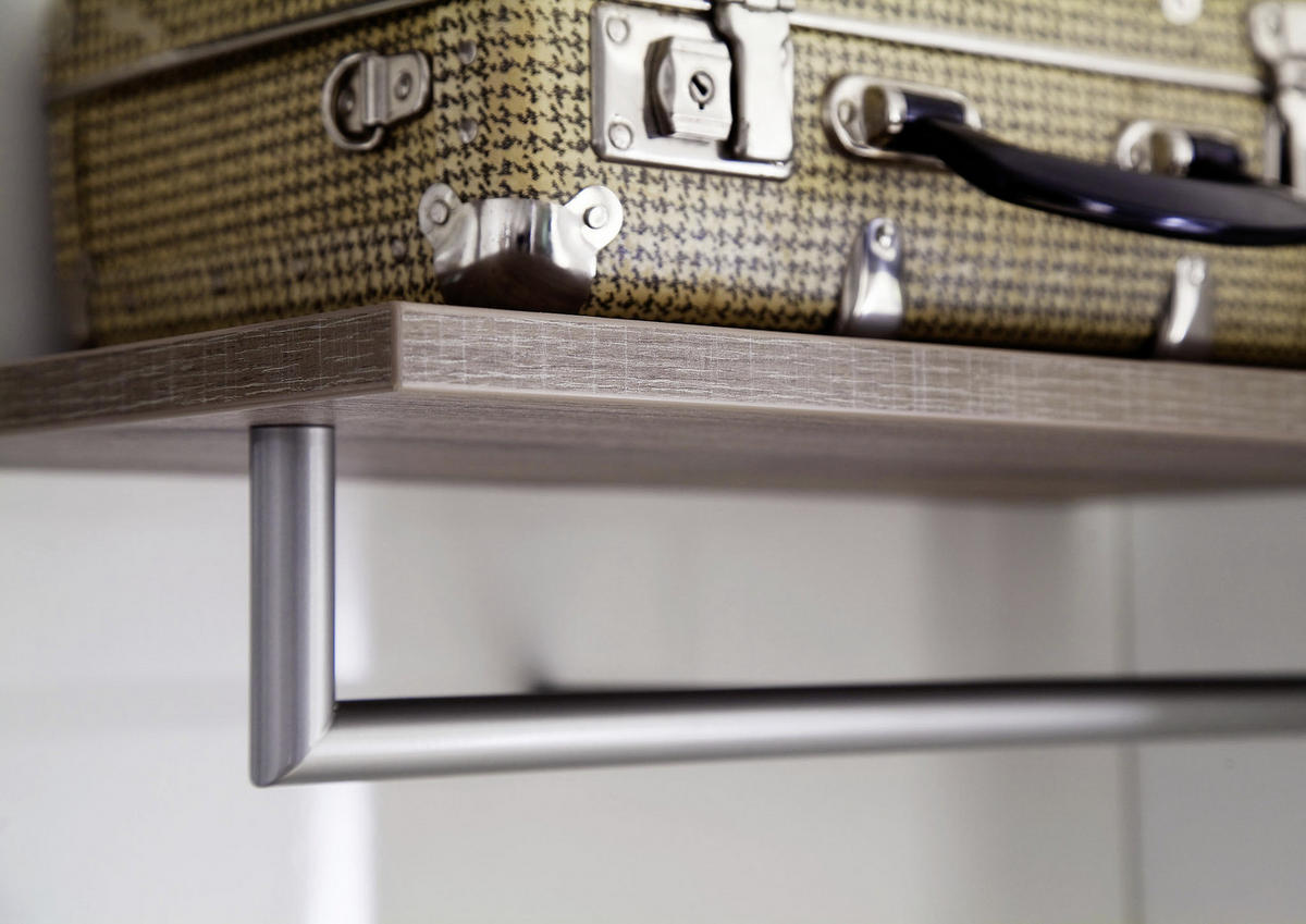 GARDEROBE 5-teilig  in 202/201/56 cm  - Weiss/Eichefarben, Design, Glas/Holzwerkstoff (202/201/56cm) - Moderano